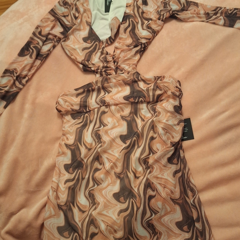 Elegant Swirl Patterned Women's Dress